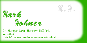 mark hohner business card